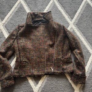 Ann Taylor Tweed Side Zip Jacket